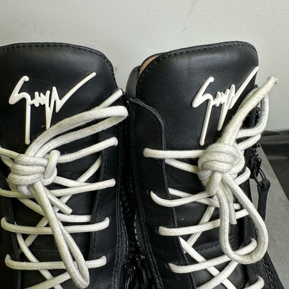 Men’s Giuseppe Zanotti Black Leather Sneakers Size 44 With Box. - Picture 8 of 13